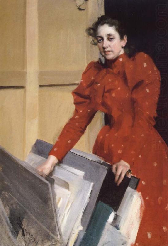 Anders Zorn Emma Zorn in the Paris Studio china oil painting image